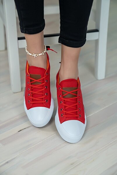 Shupe Unisex Red Disel Linen Sports Shoes Summer Seasonal Durable Comfortable Sneaker