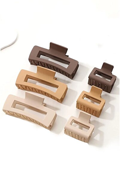 MioArt Kadın 6'lı Renkli Büyük Xl Mandal Toka Seti (RENKLİ KISKAÇLI SAÇ TOKAS...