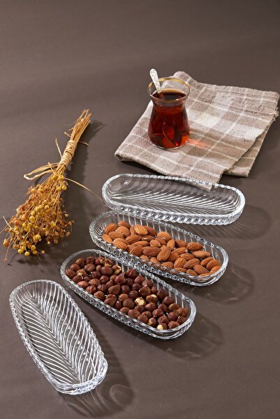 EMBazaar 4 Glass Breakfast and Fruit Plates with Snacks