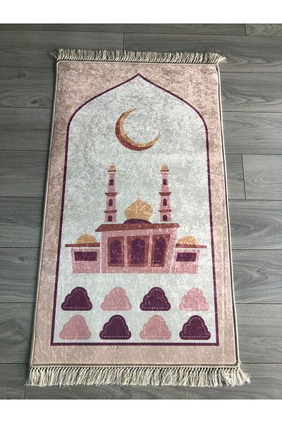 YTR HOME سجادة صلاة بقاعدة مضادة للانزلاق وقابلة للغسل في الغسالة ومطبوعة رقميًا مقاس 70 × 120 سم