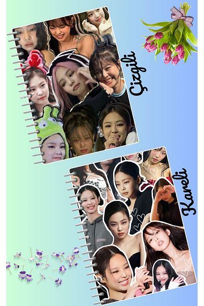 animeandyourworld Jennie blackpink notebook set 2 pcs A4 size 21*30 lined + checked 60 syf