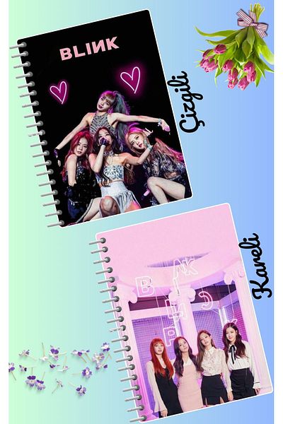 animeandyourworld Blackpink notebook set 2 pcs A4 size 21*30 lined + checked 60 syf
