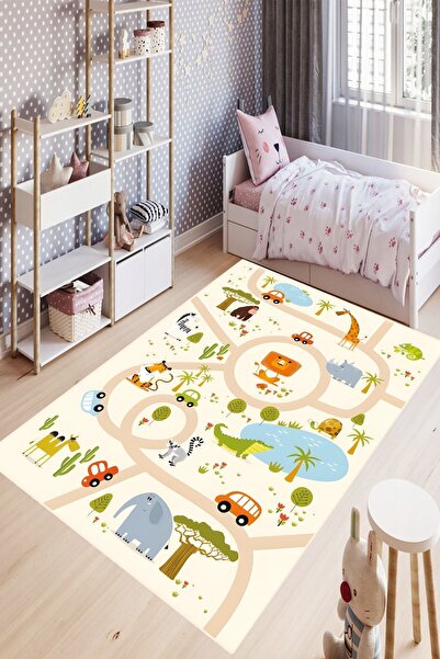 YTR HOME Makinede Yıkanabilir Kaymaz Taban Leke Tutmaz Eğitici Bebek Ve Çocuk...