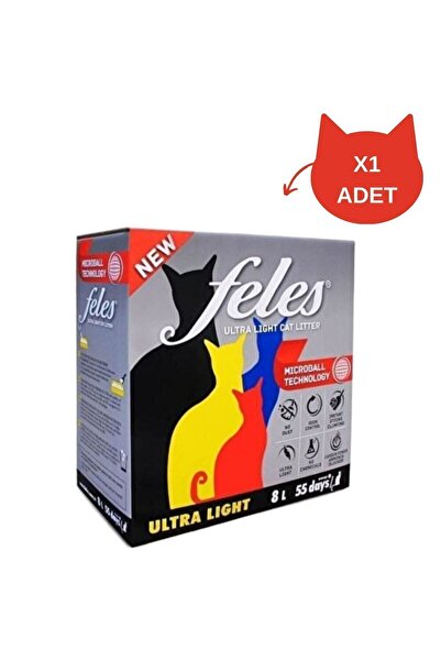 FELES Ada Petshop Feles Tozsuz Karbonlu Kedi Kumu 8 Litre 1 Adet 5 Kg