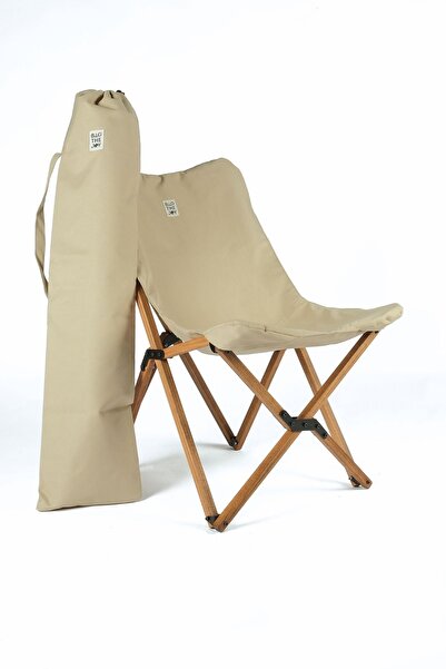 Bag The Joy Ahşap Katlanır Kamp Masa Sandalye Seti–70*70*55 Cm-kahverengi/bej–çantalı