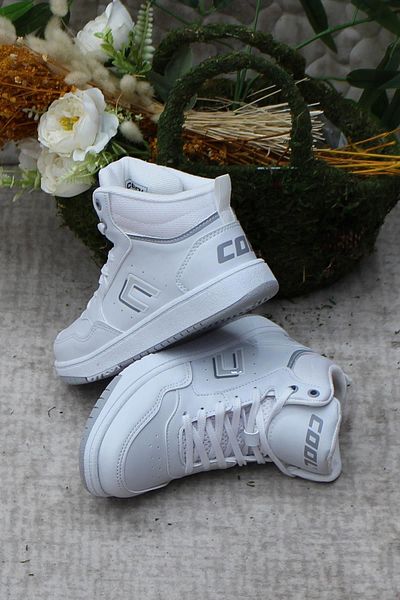 fort Adel White High Top - Pantofi confortabili pentru copii cu talpă anti-alunecare
