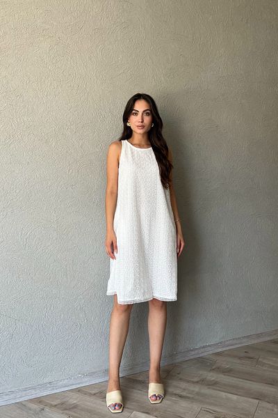 Seda Yalçın Atelier Lace Embroidered White Dress - Detailed Design