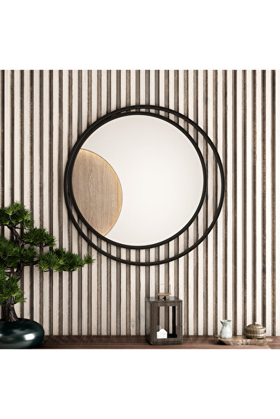 Marsah Home Siyah Metal Çerçeveli Sofi Ayna