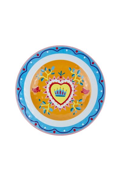 Baci Milano Mamma Mia 6-Piece Heart Patterned Plate Set 21.5 cm