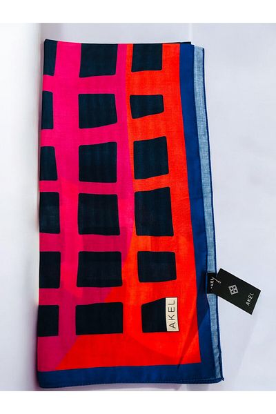 Akel 95x95 Ethnic Patterned Digital Soft Scarf