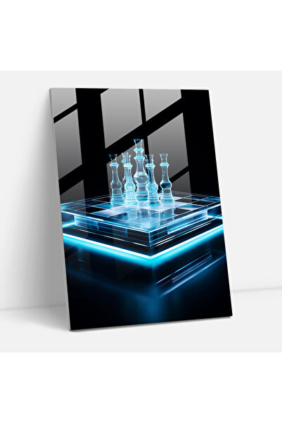 PaintedAnarchy Satranç Cam Baskı Modern Sanat - Satranç, Ev Dekorasyonu, Cam ...