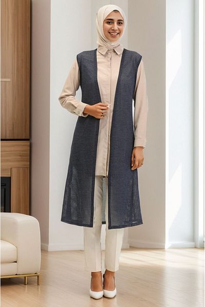 RESPİRO Long Summer vest - Simple, Soft and Breathable, Large Size Mother vest
