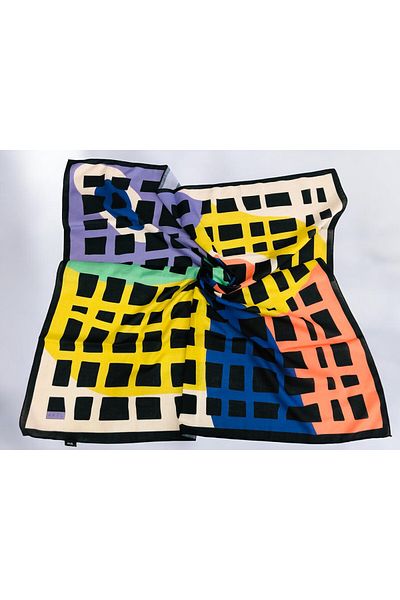 Akel 95x95 Ethnic Patterned Digital Soft Scarf