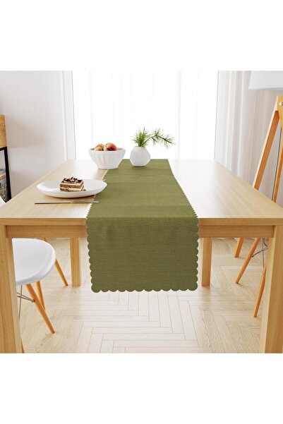 benimol Fıstık Yeşili Kadife Dokulu Runner 40x180