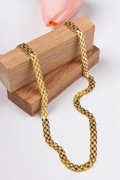 latif kuyumcu 14 Ayar Altın Altın Zincir 5 mm 50 cm Bismark Zincir Kadın Koly...