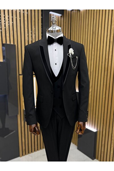 Terziayhan 018 Model Slimfit Groom Suit Shawl Collar Suit
