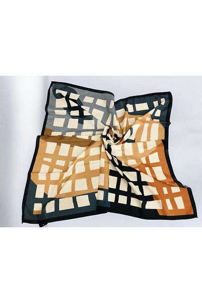 Akel 95x95 Ethnic Patterned Digital Soft Scarf