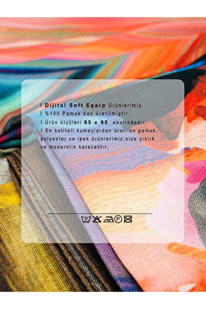 Akel 95x95 Ethnic Patterned Digital Soft Scarf