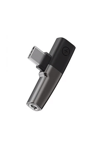 Ally Mini 2in1 Type-c to 3.5mm Kulaklık + Type-c şarj Adaptöru SİYAH