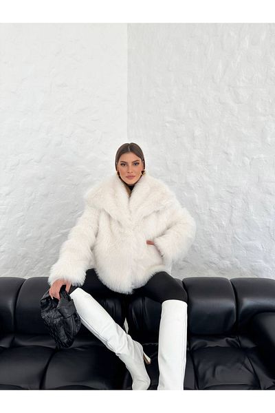 KİLSBUTİK Women's Shawl Collar Plush Coat