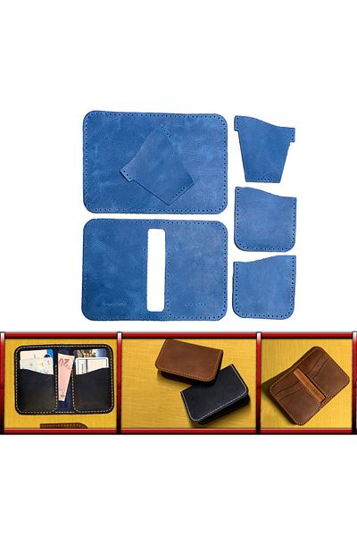 AiryFooT Ανδρικό πορτοφόλι Bifold - DIY Ready, Δερμάτινο, Κομμένο κομμάτι, Κάθετο - για το Crazy Leather Hobby