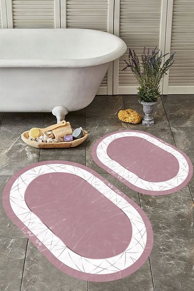 YTR HOME Set de 2 vase de toaleta ovale, lavabile, rezistente la praf și pete.