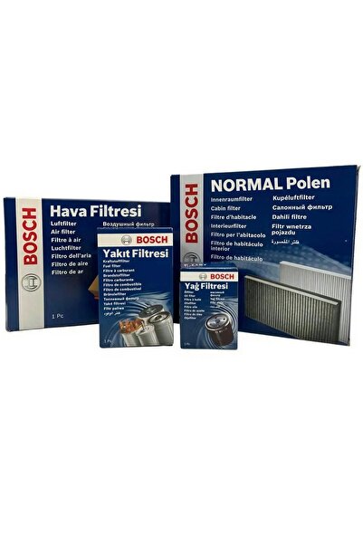 Bosch Renault Clio 3 1.5 Dcı Filtre Bakım Seti 2005-2012 4F Hava-Yağ-Yakıt-Normal Polen