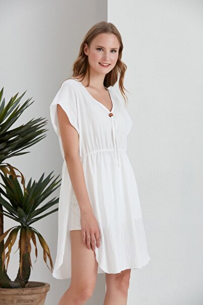 Space Fashion Women's White Pareo Beach Dress Sea Outlet