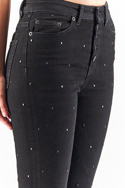 The Kooples Women Regular Fit Textured Stretchable Jeans, Black