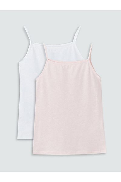 LC Waikiki Lcw Kids - Girl's Square Collar Strap Tank Top Set of 2