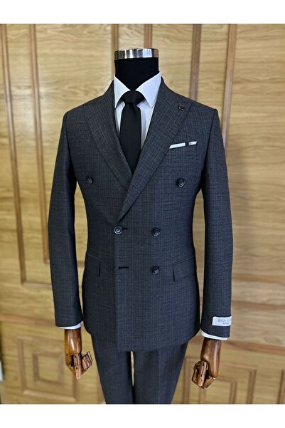 Terziayhan Smoked Slimfit Double Breasted Striped Suit - Exclusive