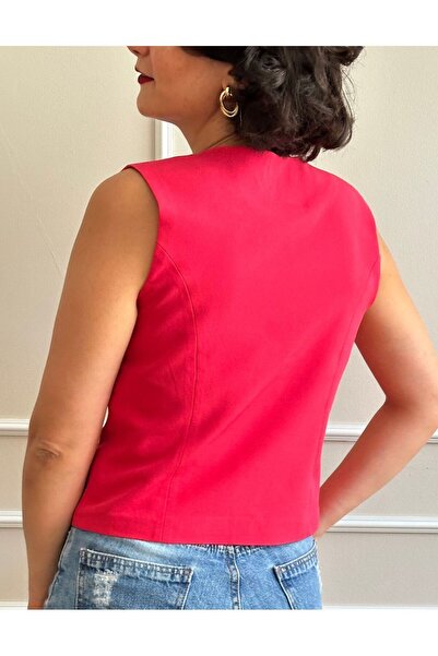 nidistore Women's Candy Pink Short Vest