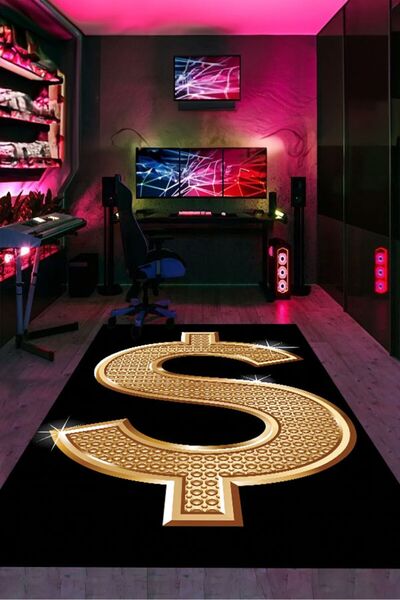 YTR HOME Dijital Baskı Yıkanabilir Kaymaz Taban Gamer Halısı Genç Odası Oyunc...