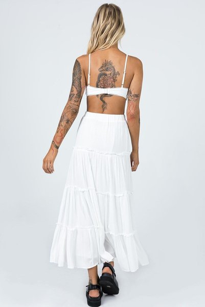 The Moda Women's Basic Pleated Long Skirt