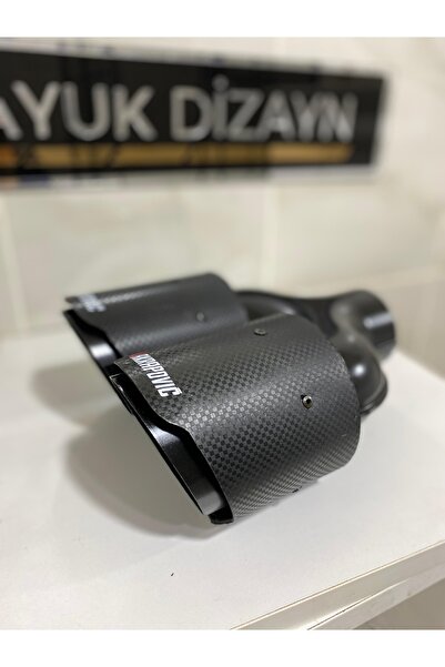 Mayuk Dizayn Akrapovic 90MM SİYAH ÇİFTLİ EŞİT Egzoz ucu Her araca uyumlu 1 Adet