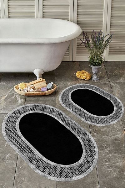 YTR HOME Set de 2 vase de toaleta ovale, lavabile, rezistente la praf și pete.