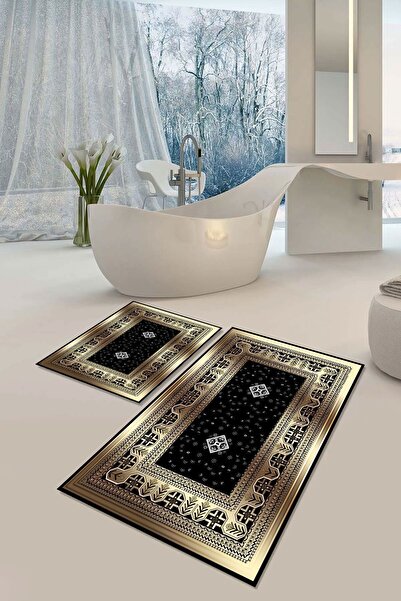 YTR HOME Набір з 2 килимків для ванни з нековзною основою, що миються, стійки...