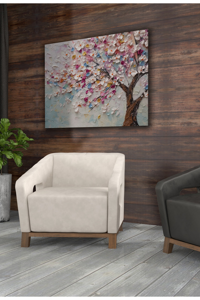 AR AJANS KANVAS TABLO Ahangi pe o ramură de flori roz PICTURE decorativă pe p...