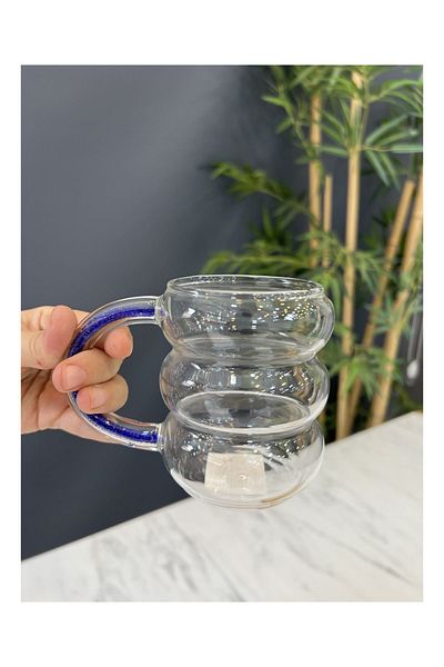 Doğudeko 300 Ml Luxury Borosilicate Glass Phenomenon - Single Glass with Colored Handle