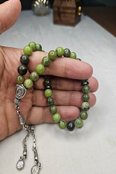 Enerji Taşım Yeşim Doğal Taş Tesbih, 33'lük Doğal Taş Tesbih 33'lü 8 mm