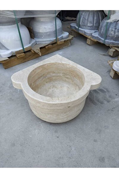 SİPAHİMARBLE Traverten Düz Köşe Kurna