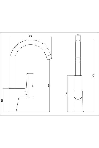 FLEKO BATARYA Fleko Mustang Black Sink Faucet C420