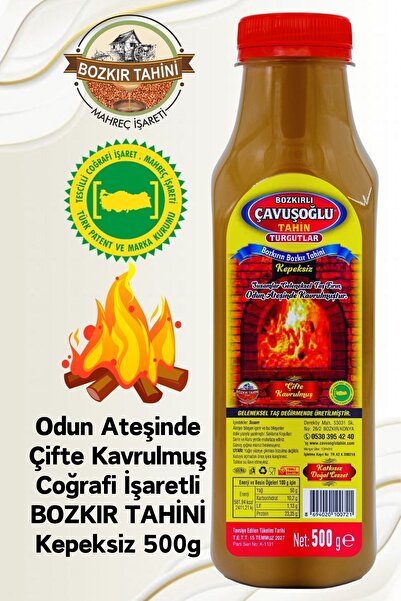Bozkırlı Çavuşoğlu Odun Ateşinde Çifte Kavrulmuş Kepeksiz Bozkır Tahini 500g