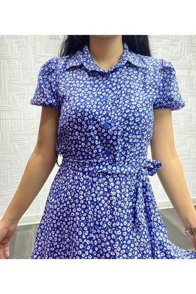 My Destino Rochie din viscoza cu maneca scurta cu imprimeu floral