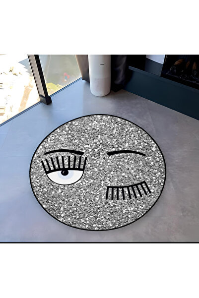 Rugs Modern Halı Mira Yuvarlak Göz Kırpan Disco Topu Desen Detaylı Dokuma Tab...