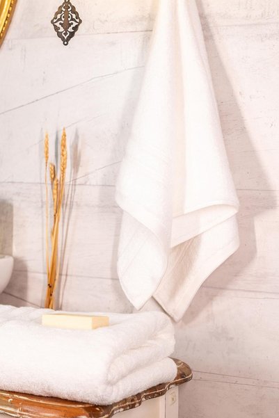 TURKİSH TOWELS % 100 Pamuk El Yüz Havlusu, Ultra Yumuşak Havlu Turkish Towels Beyaz - 50x70