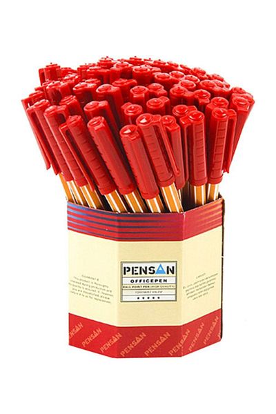 Pensan 1010 Office Pen Ballpoint Pen Red 60's