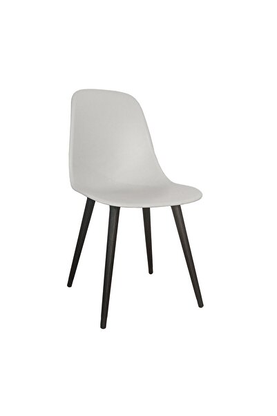 Estelia Abant Sandalye Gri Ahşap Siyah Ayaklı