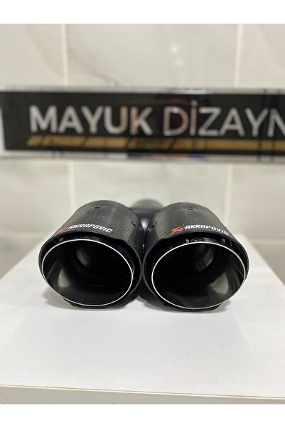 Mayuk Dizayn Akrapovic 90mm Krom Çiftli Eşit Egzoz Ucu Her Araca Uyumlu 1 Adet