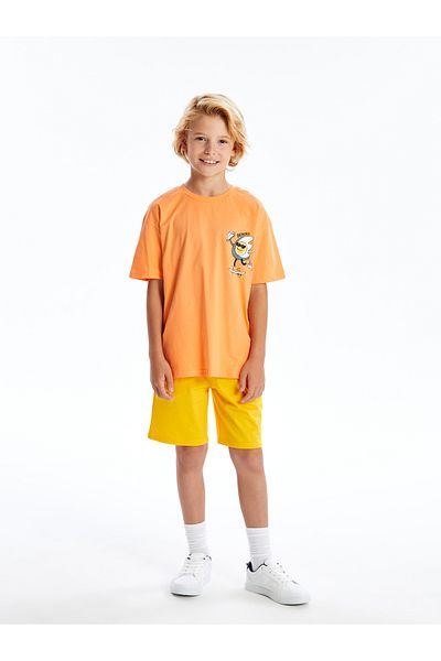 LC Waikiki Tricou pentru copii, portocaliu, oversize, cu gât crew